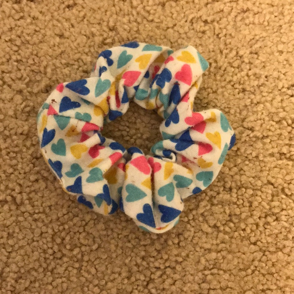 Colorful heart scrunchie